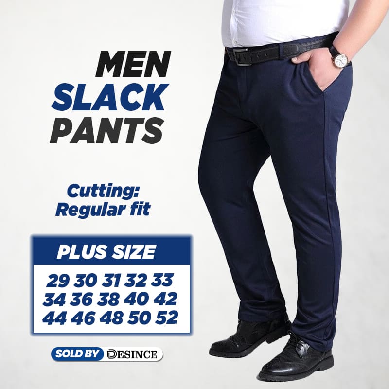 Mens Cotton Dark Blue Plain Formal Pant Size 2448 inch