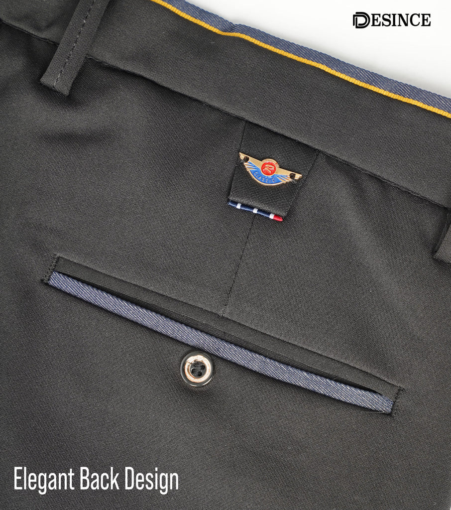 Classic Polo Mens Cotton Solid Smart Fit Khaki Color Trousers  Tn226