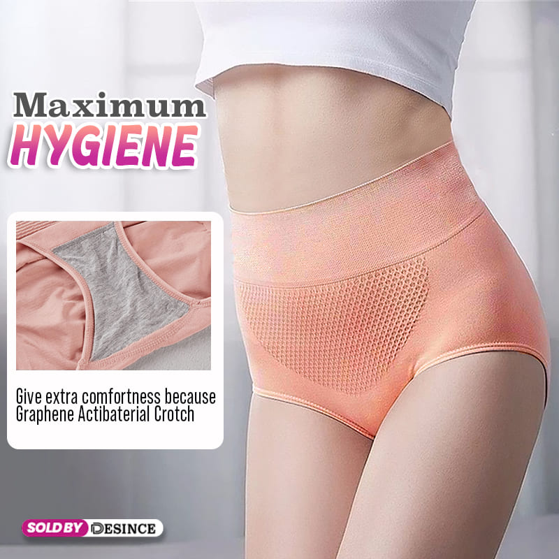(Ready Stock) Honeycomb Tummy Control Panty Girdle Plus Size 2pcs~Women  Underwear Push Up Panties~Seluar Dalam Wanita Je